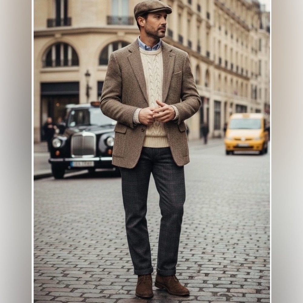 Ralph Lauren Purple Label Kent bellows 38R Herringbone jacket